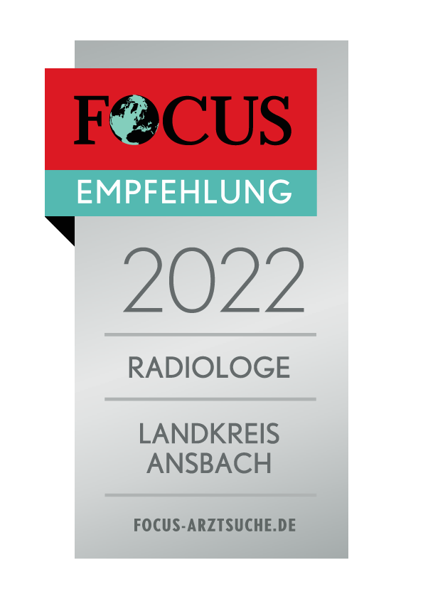 Empfehlungsarzt Plakette Radiologie Landkreis Ansbach FOCUS Gesundheit 2022